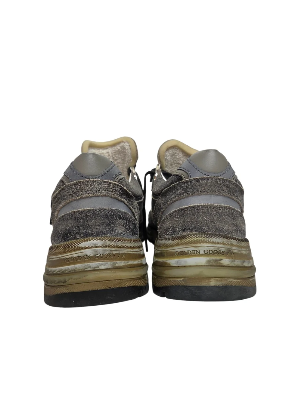 GOLDEN GOOSE DAD-STAR Metallic Gray Sneaker